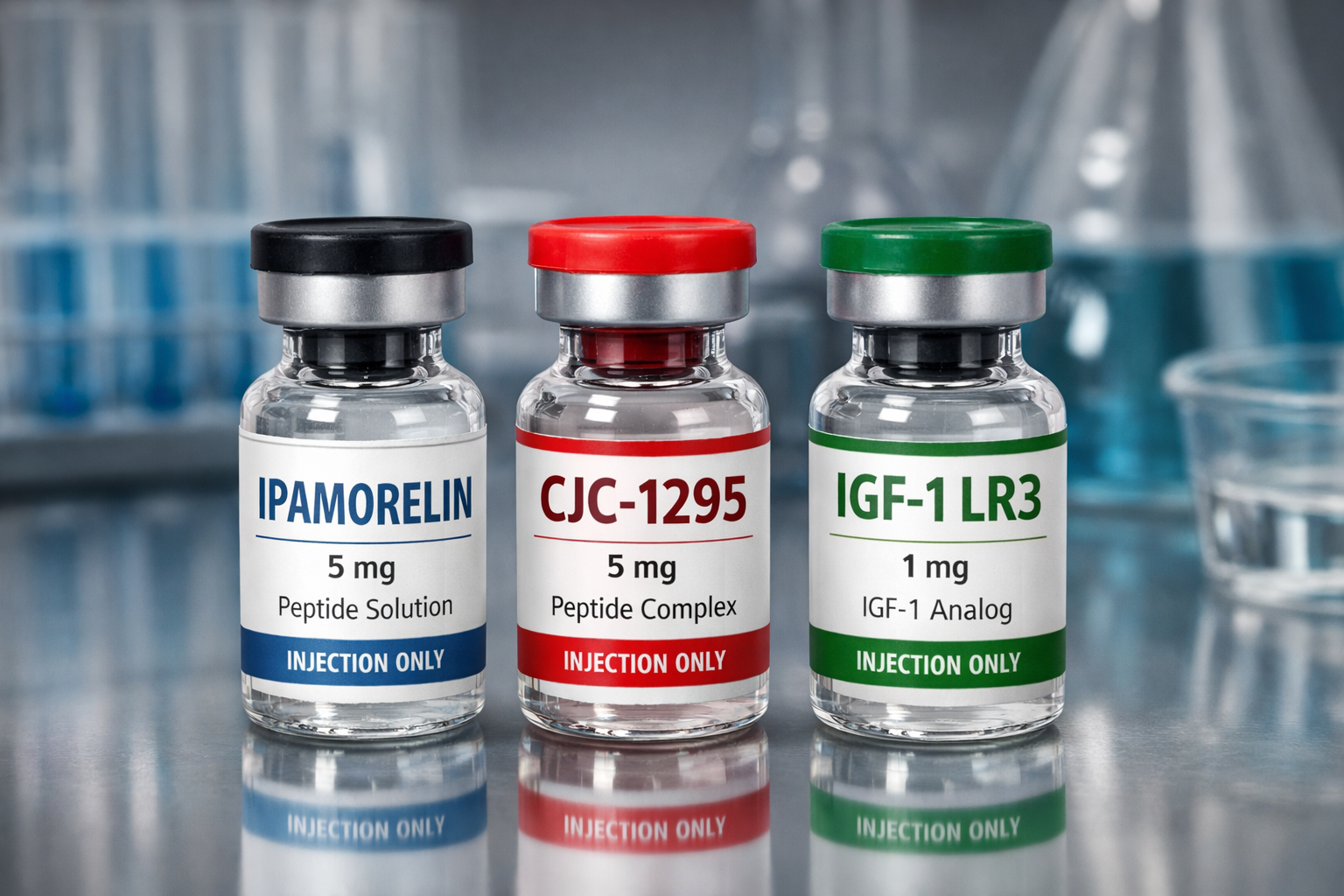 IPAMORELIN + CJC-1295 + IGF-1 LR3 10MG/5MG/1MG